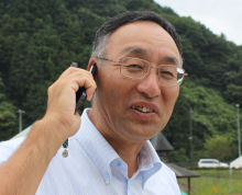 電話中
