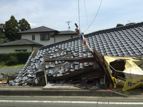 多数見うけられた全壊の家屋