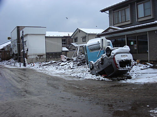 岩手県久慈市の惨状①　（間宵消防分署長提供）