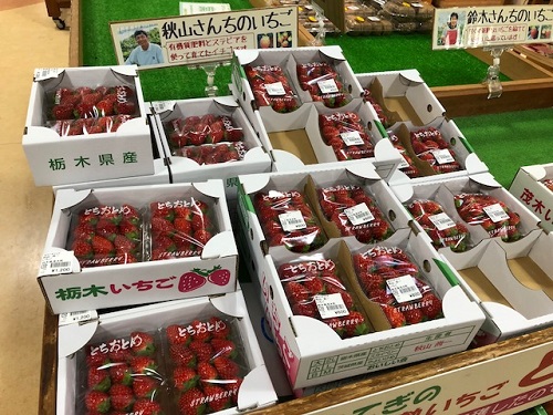 道の駅もてぎに出荷された完熟いちご