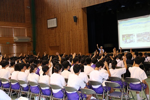 茂木中学校では防災教育講演会が行われた