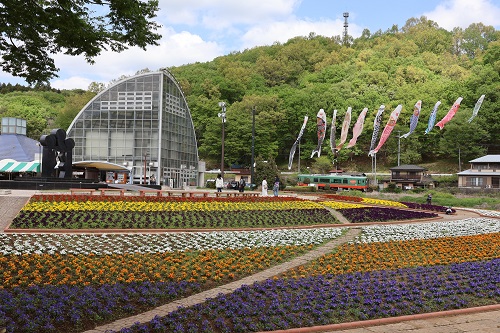 道の駅ではこいのぼりが皆さまを出迎えます
